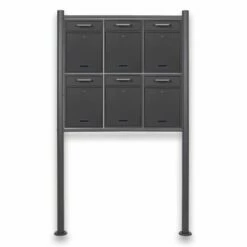 6 Fach Standbriefkasten Briefkastenanlage Anthrazit Grau RAL 7016 V2