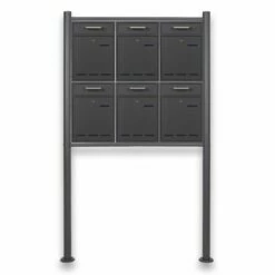 6 Fach Standbriefkasten Briefkastenanlage Anthrazit Grau RAL 7016 V3