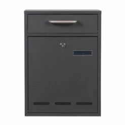 6 Fach Standbriefkasten Briefkastenanlage Anthrazit Grau RAL 7016 V3 -Türschilder aus Edelstahl Geschäft 6 fach standbriefkasten briefkastenanlage anthrazit grau ral 7016 v35