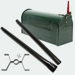 Amerikanischer Briefkasten US Mailbox GRÜN Mit STANDFUß -Türschilder aus Edelstahl Geschäft amerikanischer briefkasten us mailbox gruen mit standfuss3