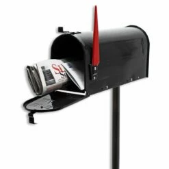 Amerikanischer Briefkasten US Mailbox SCHWARZ Mit STANDFUß
