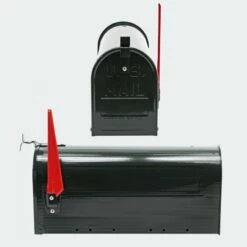 Amerikanischer Briefkasten US Mailbox SCHWARZ Mit STANDFUß -Türschilder aus Edelstahl Geschäft amerikanischer briefkasten us mailbox schwarz mit standfuss4
