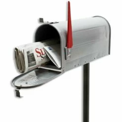 Amerikanischer Briefkasten US Mailbox SILBER Mit STANDFUß