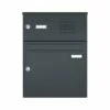 Aufputz-Briefkastenanlage RAL 7016 Mit Klingeltaster Und Sprechsieb