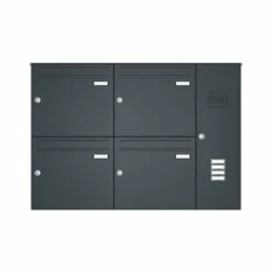 Aufputz-Briefkastenanlage RAL 7016 Mit Klingeltaster Und Sprechsieb -Türschilder aus Edelstahl Geschäft aufputz briefkastenanlage ral 7016 mit klingeltaster und sprechsieb3