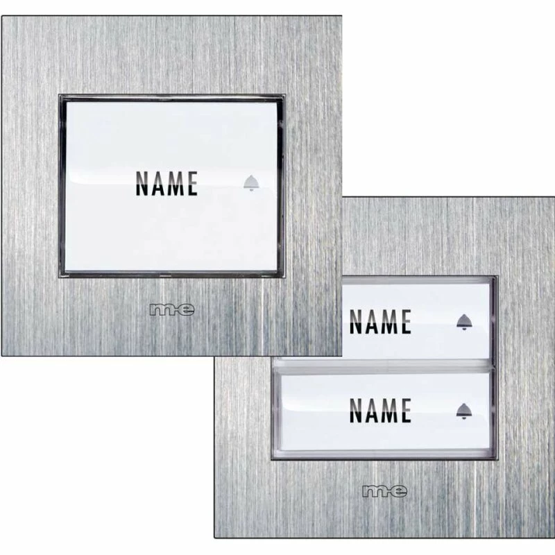 Aufputz Edelstahl Klingeltaster, Beleuchtet 1, 2-Familien 1 Aufputz Edelstahl Klingeltaster, Beleuchtet 1, 2-Familien