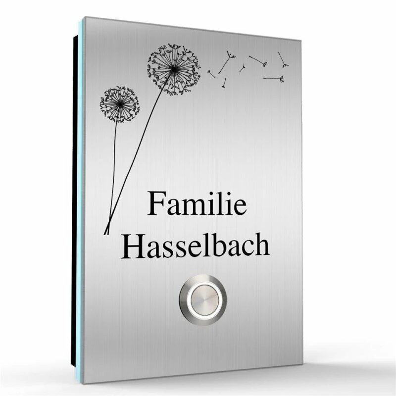 Aufputz Edelstahl Türklingel 110x160mm Superflach Sebi 1 Aufputz Edelstahl Türklingel 110x160mm Superflach Sebi