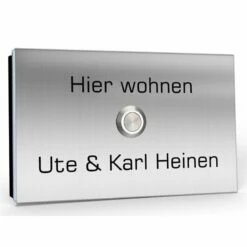 Aufputz Edelstahl Türklingel 110x85mm Superflach Alina