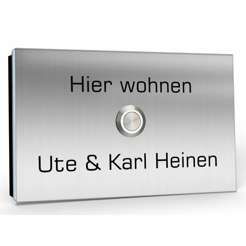 Aufputz Edelstahl Türklingel 110x85mm Superflach Alina 1 Aufputz Edelstahl Türklingel 110x85mm Superflach Alina