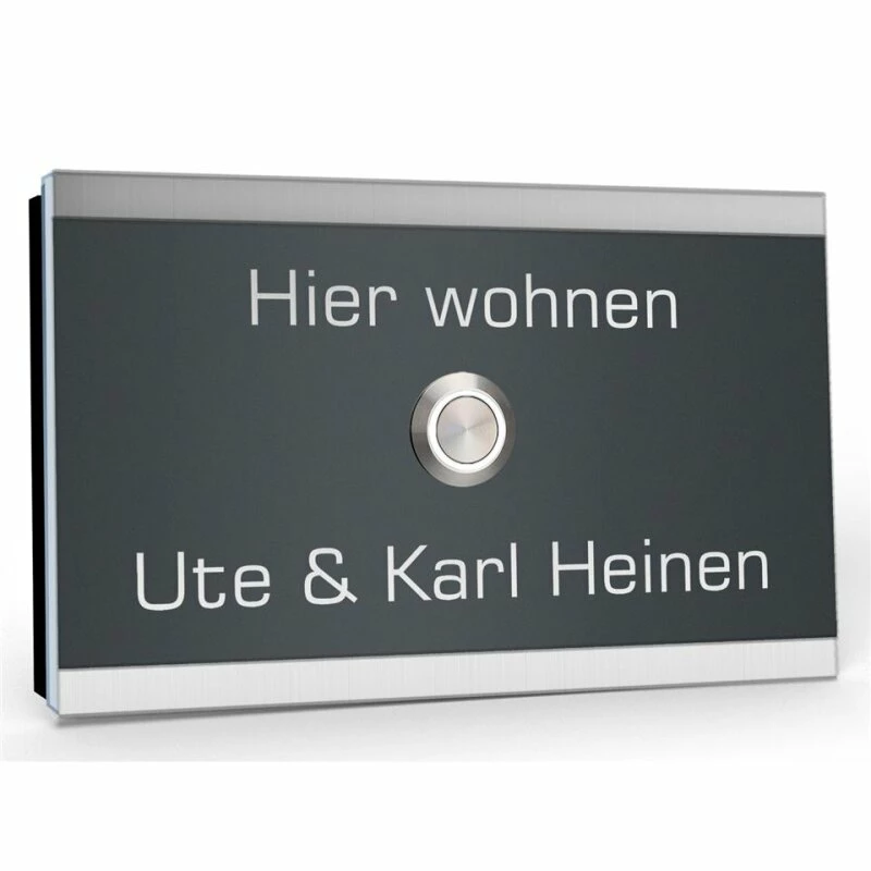 Aufputz Edelstahl Türklingel 110x85mm Superflach Alina 2 Aufputz Edelstahl Türklingel 110x85mm Superflach Alina – Bild 2