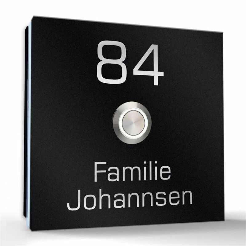 Aufputz Edelstahl Türklingel 120x120mm Superflach Janni 3 Aufputz Edelstahl Türklingel 120x120mm Superflach Janni – Bild 3