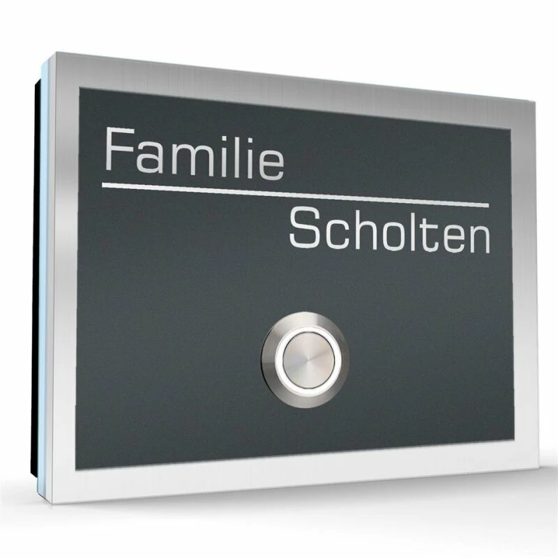Aufputz Edelstahl Türklingel 130x100mm Anthrazit Mit LED Taster Hansi 1 Aufputz Edelstahl Türklingel 130x100mm Anthrazit Mit LED Taster Hansi