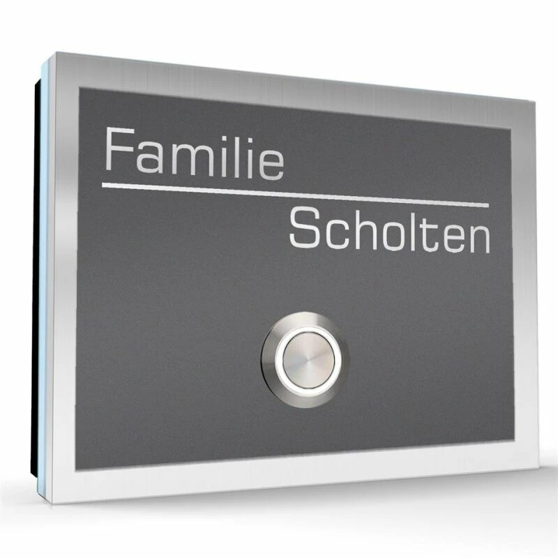 Aufputz Edelstahl Türklingel 130x100mm Anthrazit Mit LED Taster Hansi 4 Aufputz Edelstahl Türklingel 130x100mm Anthrazit Mit LED Taster Hansi – Bild 4