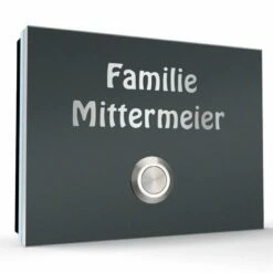 Aufputz Edelstahl Türklingel 130x100mm Superflach Lara -Türschilder aus Edelstahl Geschäft aufputz edelstahl tuerklingel 130x100mm superflach lara2