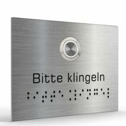 Edelstahl Türklingel 130x100mm Mit Blindenschrift