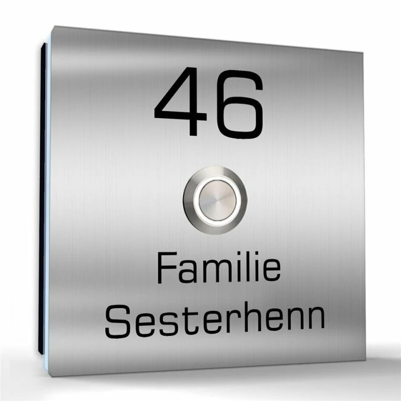 Aufputz Edelstahl Türklingel 80x80mm Mit LED Taster Finn 1 Aufputz Edelstahl Türklingel 80x80mm Mit LED Taster Finn