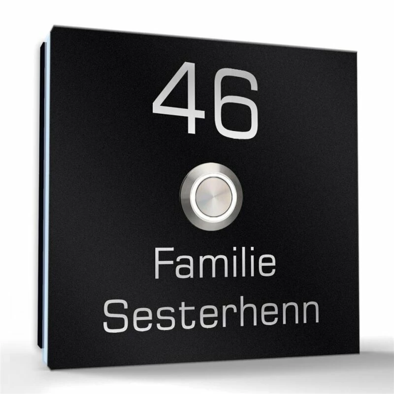 Aufputz Edelstahl Türklingel 80x80mm Mit LED Taster Finn 3 Aufputz Edelstahl Türklingel 80x80mm Mit LED Taster Finn – Bild 3