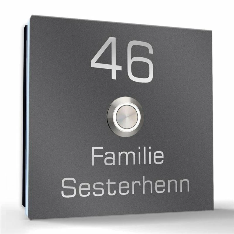 Aufputz Edelstahl Türklingel 80x80mm Mit LED Taster Finn 4 Aufputz Edelstahl Türklingel 80x80mm Mit LED Taster Finn – Bild 4