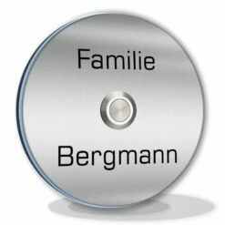 Aufputz Edelstahl Türklingel 90mm Ø Superflach Laura