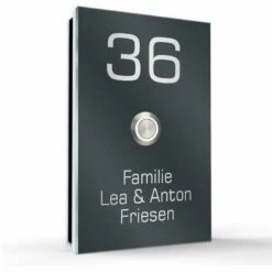 Aufputz Edelstahl Türklingel 90x140mm Superflach Bella -Türschilder aus Edelstahl Geschäft aufputz edelstahl tuerklingel 90x140mm superflach bella2