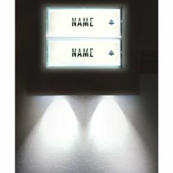 Aufputz Klingeltaster, Beleuchtet 1, 2-Familien Silber -Türschilder aus Edelstahl Geschäft aufputz klingeltaster beleuchtet 1 2 familien silber3