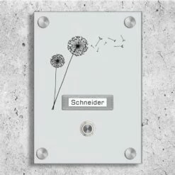 Design Aufputz Türklingel aus Acrylglas 150x210mm Mit Namensschild Uranus -Türschilder aus Edelstahl Geschäft aufputz tuerklingel aus acrylglas 150x210mm mit beschriftungsfeld saturn2