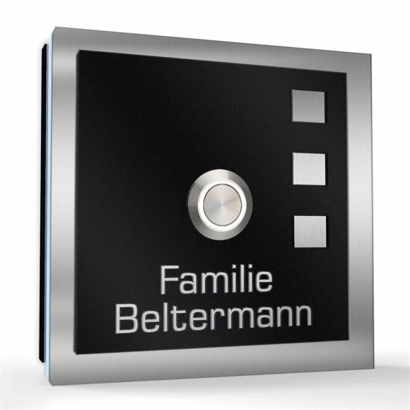 Aufputz Türklingel Edelstahl 100x100mm Superflach Eva 3 Aufputz Türklingel Edelstahl 100x100mm Superflach Eva – Bild 3