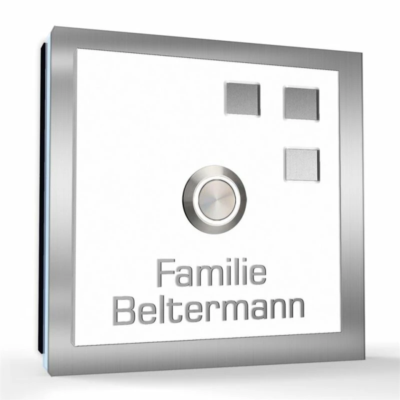 Aufputz Türklingel Edelstahl 100x100mm Superflach Steffi 4 Aufputz Türklingel Edelstahl 100x100mm Superflach Steffi – Bild 4