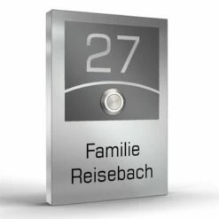 Aufputz Türklingel Edelstahl 110x160mm In Farbvarianten Model Ben -Türschilder aus Edelstahl Geschäft aufputz tuerklingel edelstahl 110x160mm in farbvarianten model ben3