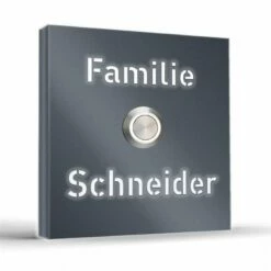 Aufputz Türklingel Edelstahl Namen Beleuchtet 100x100mm -Türschilder aus Edelstahl Geschäft aufputz tuerklingel edelstahl namen beleuchtet 100x100mm3