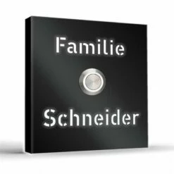 Aufputz Türklingel Edelstahl Namen Beleuchtet 100x100mm -Türschilder aus Edelstahl Geschäft aufputz tuerklingel edelstahl namen beleuchtet 100x100mm4