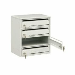 Briefkasten 4 Fächer Briefkasten TG-3SMC4 Grau RAL 7035