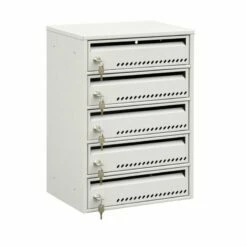 Briefkasten 5 Fächer Briefkasten TG-4SMC4 Grau RAL 7035