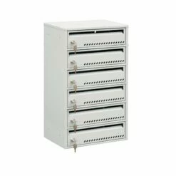 Briefkasten 6 Fächer Briefkasten TG-5SMC4 Grau RAL 7035