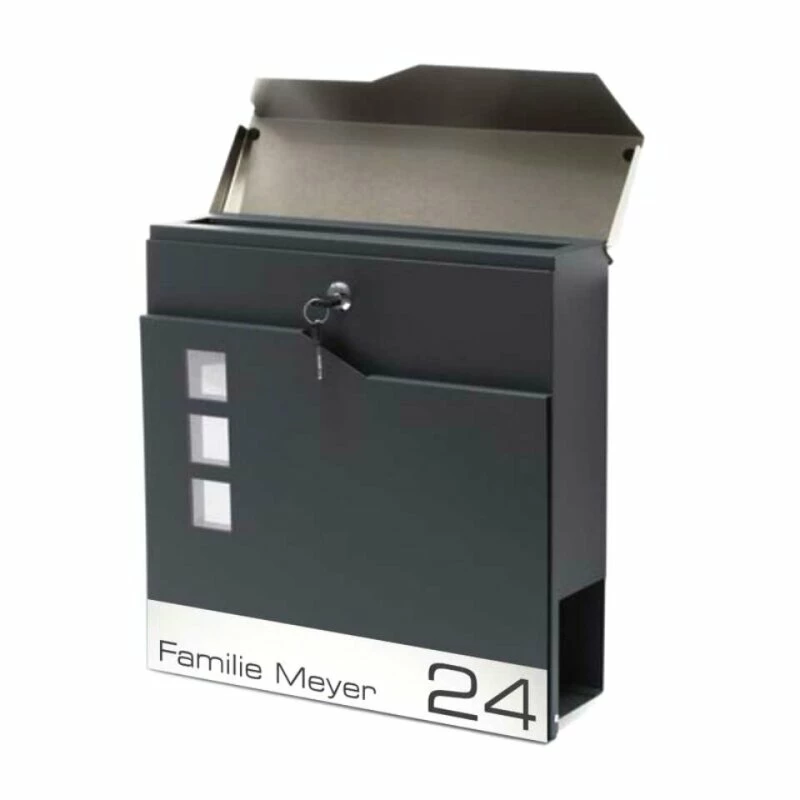Briefkasten ANTHRAZIT Mit Beschriftung Wandbriefkasten Postkasten Alsfeld 2 Briefkasten ANTHRAZIT Mit Beschriftung Wandbriefkasten Postkasten Alsfeld – Bild 2