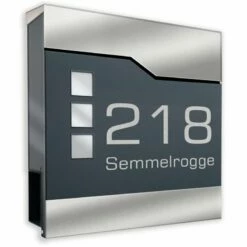 Briefkasten ANTHRAZIT Mit Beschriftung Wandbriefkasten Postkasten Celia
