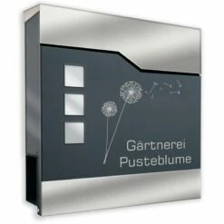 Briefkasten ANTHRAZIT Mit Beschriftung Wandbriefkasten Postkasten Charlotte