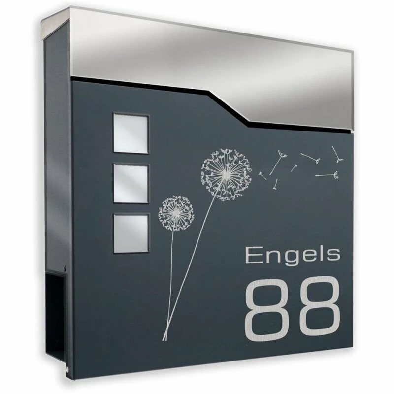 Briefkasten ANTHRAZIT Mit Beschriftung Wandbriefkasten Postkasten Miriam 1 Briefkasten ANTHRAZIT Mit Beschriftung Wandbriefkasten Postkasten Miriam