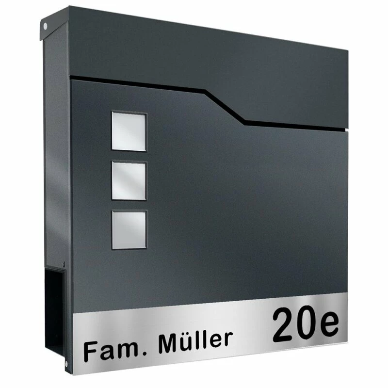 Briefkasten ANTHRAZIT Mit Beschriftung Wandbriefkasten Postkasten Posen 1 Briefkasten ANTHRAZIT Mit Beschriftung Wandbriefkasten Postkasten Posen