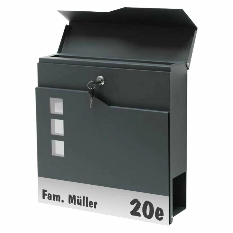 Briefkasten ANTHRAZIT Mit Beschriftung Wandbriefkasten Postkasten Posen 2 Briefkasten ANTHRAZIT Mit Beschriftung Wandbriefkasten Postkasten Posen – Bild 2