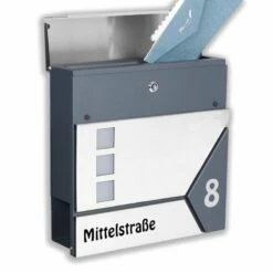 Briefkasten ANTHRAZIT Wandbriefkasten Postkasten Zeitungsfach Steelys11_UV -Türschilder aus Edelstahl Geschäft briefkasten anthrazit wandbriefkasten postkasten zeitungsfach steelys11 uv3
