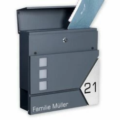 Briefkasten ANTHRAZIT Wandbriefkasten Postkasten Zeitungsfach Steelys3_UV -Türschilder aus Edelstahl Geschäft briefkasten anthrazit wandbriefkasten postkasten zeitungsfach steelys3 uv3