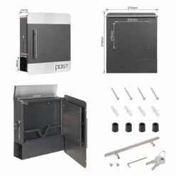 Briefkasten ANTHRAZIT Wandbriefkasten Postkasten Zeitungsfach Toni -Türschilder aus Edelstahl Geschäft briefkasten anthrazit wandbriefkasten postkasten zeitungsfach toni9