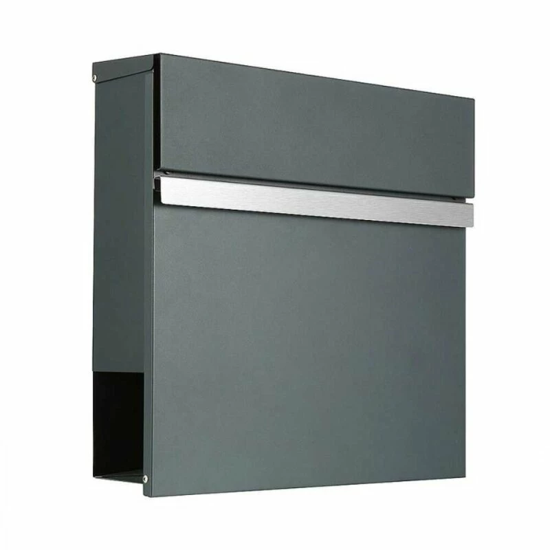 Briefkasten ANTHRAZIT Wandbriefkasten Zeitungsfach Mit Edelstahl Griffleiste 1 Briefkasten ANTHRAZIT Wandbriefkasten Zeitungsfach Mit Edelstahl Griffleiste