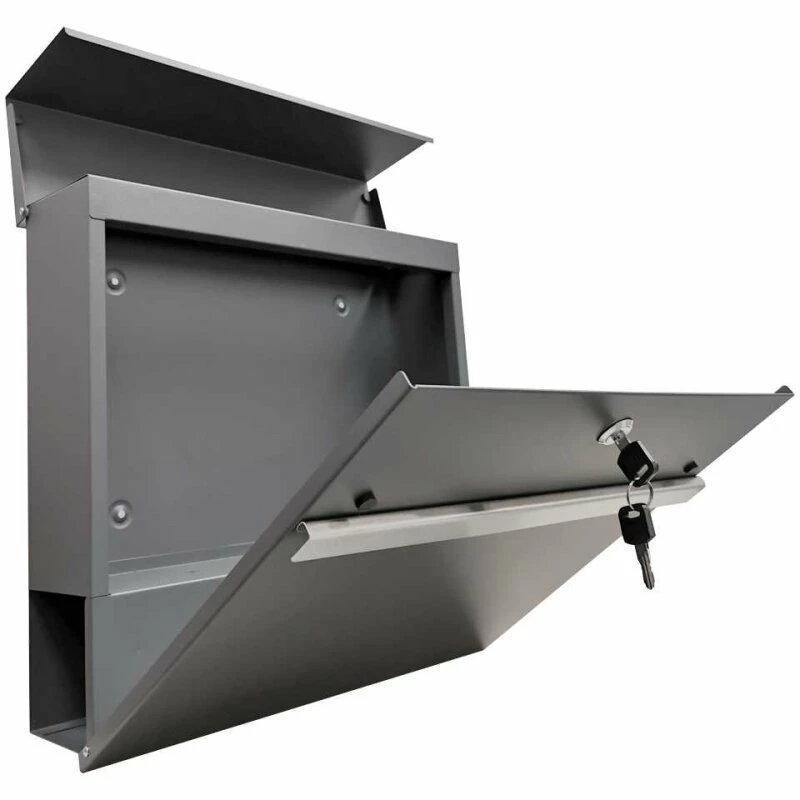 Briefkasten ANTHRAZIT Wandbriefkasten Zeitungsfach Mit Edelstahl Griffleiste 3 Briefkasten ANTHRAZIT Wandbriefkasten Zeitungsfach Mit Edelstahl Griffleiste – Bild 3