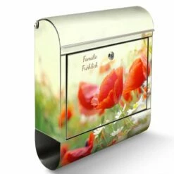 Briefkasten Briefbox Wandbriefkasten Edelstahl Kamille Und Mohn