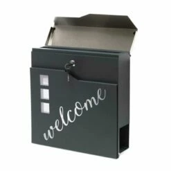 Briefkasten Edelstahl ANTHRAZIT RAL 7016 Mit Beschriftung Vobi -Türschilder aus Edelstahl Geschäft briefkasten edelstahl anthrazit ral 7016 mit beschriftung wandbriefkasten postkasten vobi2