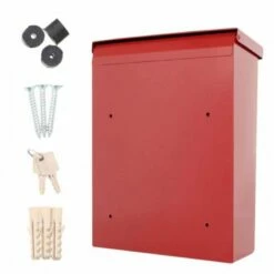 Briefkasten Mailbox Brighton Rot -Türschilder aus Edelstahl Geschäft briefkasten mailbox brighton rot3