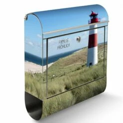 Briefkasten Mailbox Wandbriefkasten Edelstahl Leuchtturm