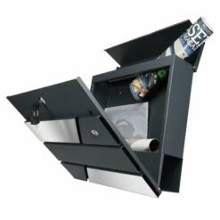 Briefkasten Mit FUNKKLINGEL ANTHRAZIT Mit Edelstahl Laser Namensblenden -Türschilder aus Edelstahl Geschäft briefkasten mit funkklingel anthrazit mit edelstahl laser namensblenden4